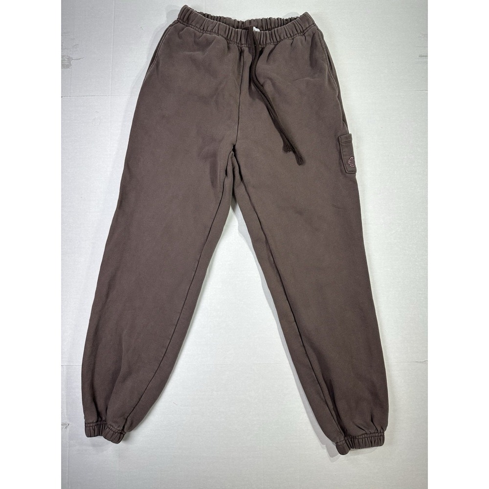 Sundae School Jogger Sweatpants Men's Medium Brown Drawstring Cargo Pocket